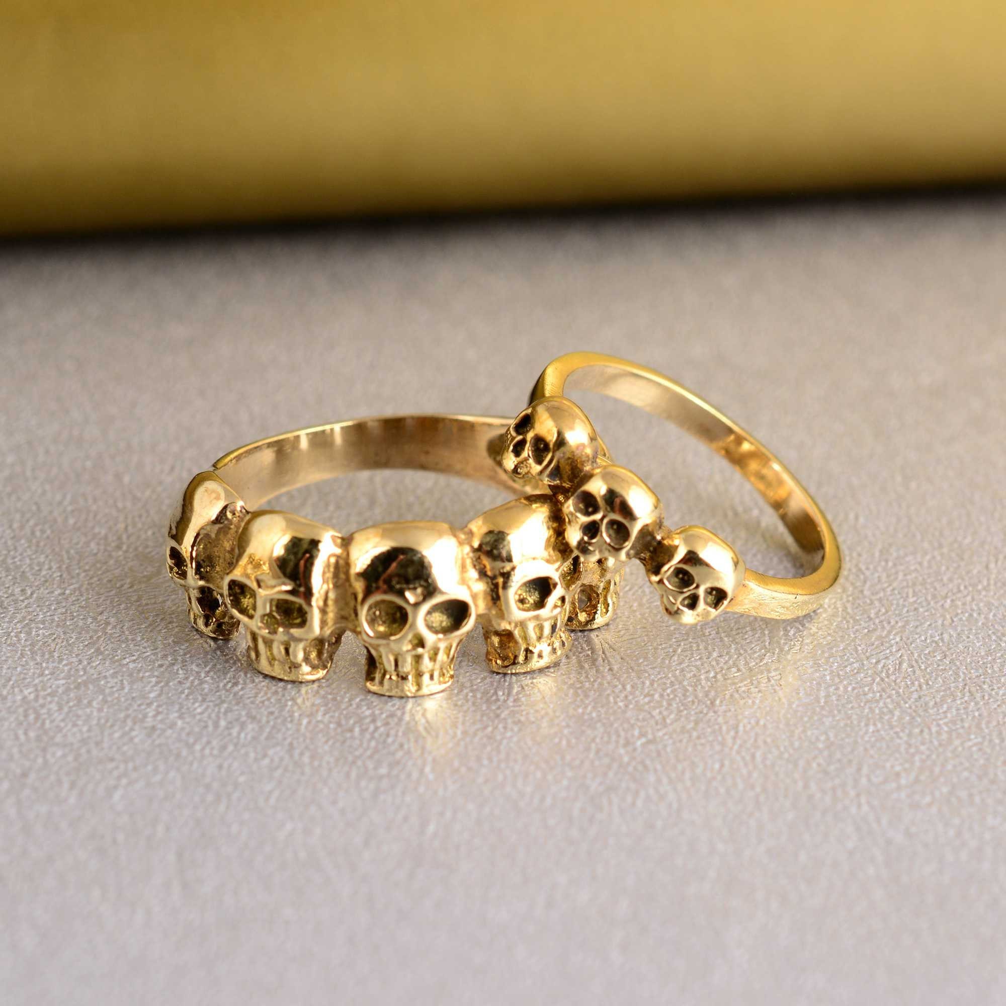 Gold skull ring best sale womens