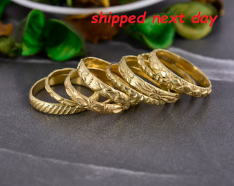 Classic Gold Stackable Ring(s),  Gold Filled, Gold Stacking Rings, Gold Stack Rings, Simple Gold Ring, Hammered Gold Rings, Gold Bands