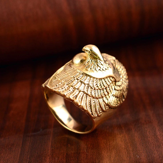 MayiaHey Gold American Eagle Head Ring for Men, Viking Hawk India | Ubuy