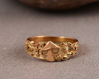 Celestial Mushroom Ring ,Mushroom Ring, Gold Nature Ring, Dainty Mushroom Jewelry, Women Rings
