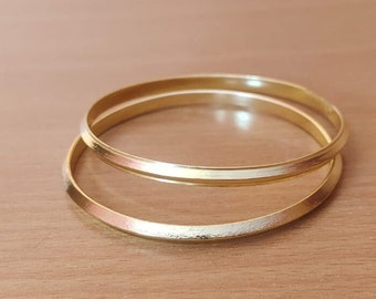 14 k Gold Filled Knife Edge Bangle ,Gold stacking bangles , Women Bangle ,gift for women, Set of 2 bangle