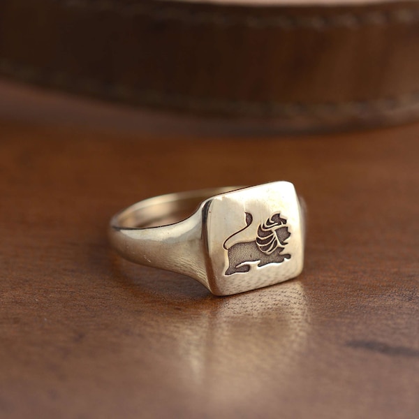 Zodiac Signet Ring  • Celestial Chunky Ring • Statement Pinky Ring • Graduation Gift