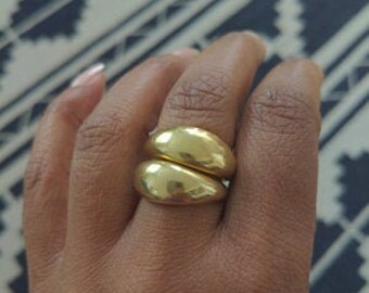 Large gold dome ring, statement ring, asymmetrical ring, minimalist jewelry, gold dome  ring, organic chunky ring, gift for her