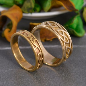 Celtic Band for Men and Women, Celtic Jewelry, Infinity Ring, Brass jewelry for Women, Pagan Jewelry, Gold Men's Ring, Gold Band Gift