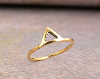 Triangle Ring, Minimalist Ring, Stacking Ring, Gold Dainty Ring, Stackable Ring, Dainty Stack Ring, open  Ring, Minimal Ring