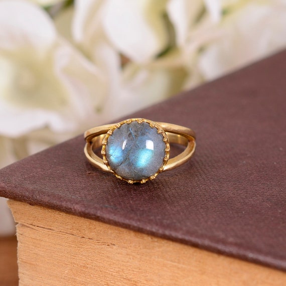 Labradorite on sale gold ring