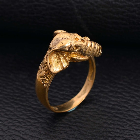 0.33 ctw Round Cubic Zirconia Engagement Wedding Ganesh Ring for Men 14K  Yellow Gold Plated | Amazon.com