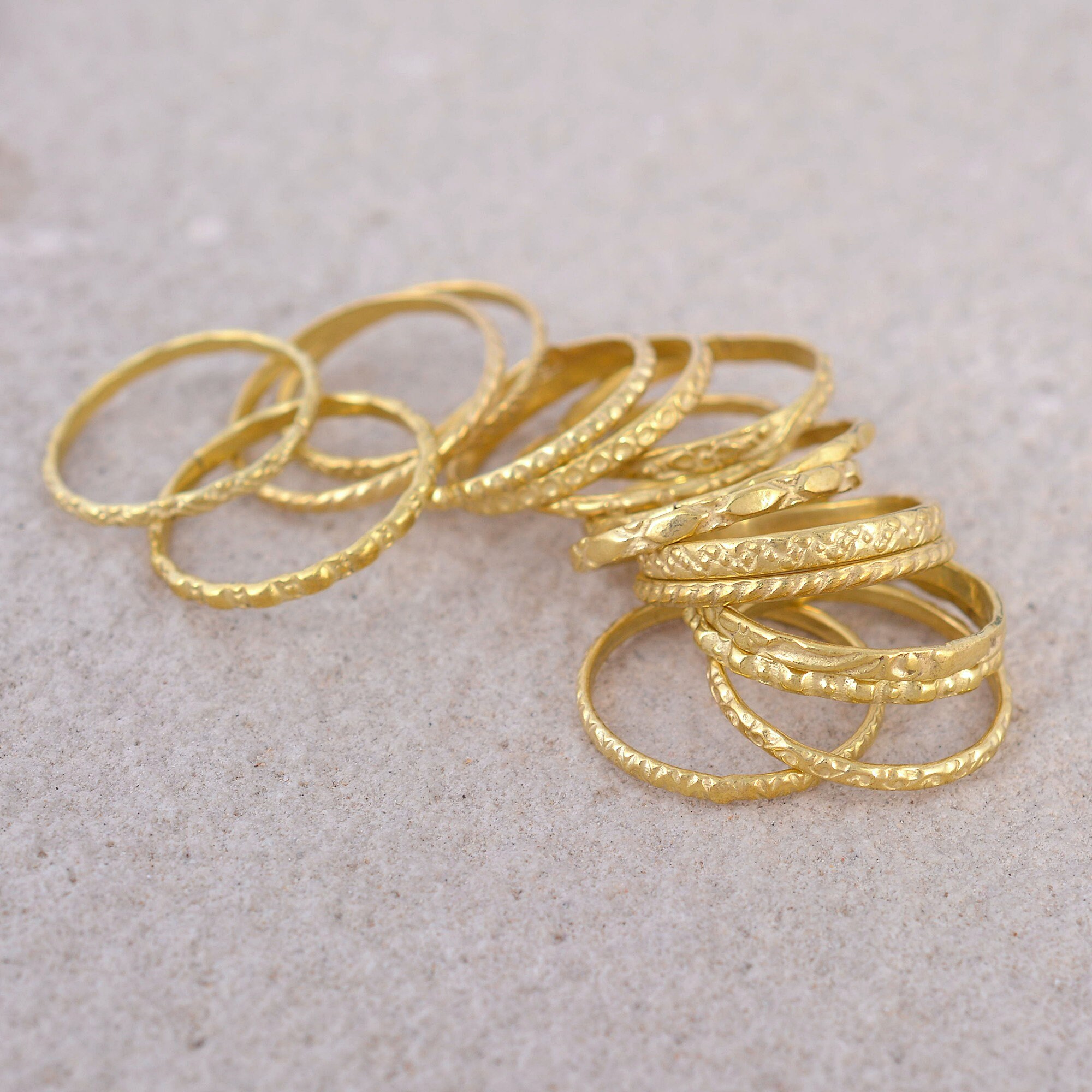 Minimalist Gold Ring Setgold Rings Chunky Gold Ring Midi Etsy