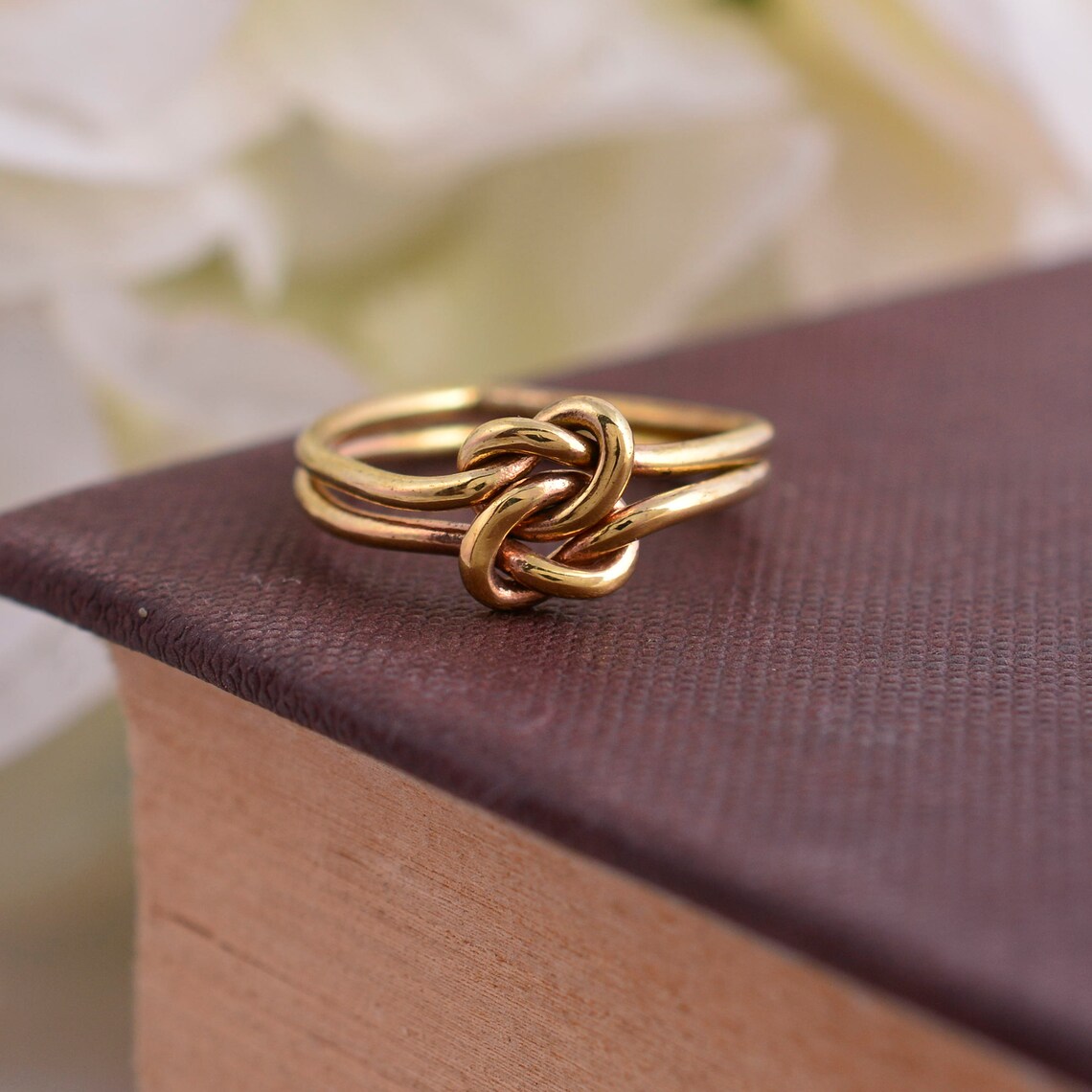 Love Knot Ring Gold Knot Ring Double Knot Ring Celtic Knot Etsy Canada