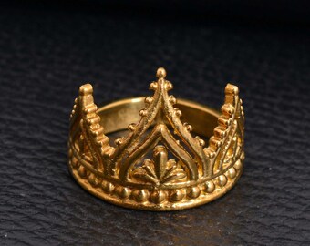 Brass Crown Ring,Vintage Rings,Crown Ring,Handmade Ring,Unique Ring,Boho Rings,Gift Ring,Anniversary Ring,Wedding Ring, Ring