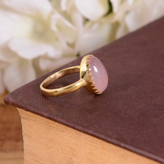 Buy Rose Quartz Ring Pink Rose Quartz Ring Brass Rose Quartz