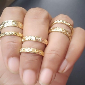 New Gold Knuckle Ring Set of 6 Above the Knuckle Rings, Stacking Midi Ring, Gold Rings, Mid Knuckle Ring,Gold Filled Knuckle Ring