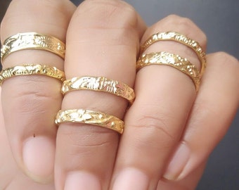 New Gold Knuckle Ring Set of 6 Above the Knuckle Rings, Stacking Midi Ring, Gold Rings, Mid Knuckle Ring,Gold Filled Knuckle Ring