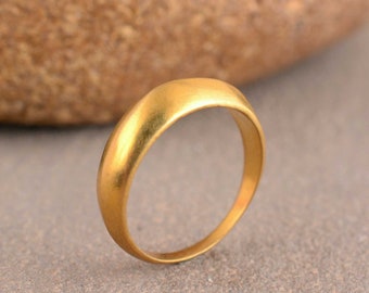 Anneau de dôme, anneau délicat, anneau minimaliste, anneau plaqué or, anneau de petit doigt d'or, anneau mince de dôme, anneaux d'or, cadeau de Noel pour elle