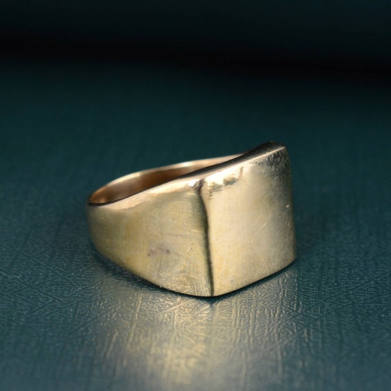 Signet Square Gold Ring Signet Ring Men Signet Ring women - Etsy