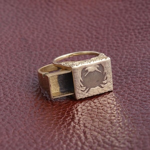 zodiac signet ring,Secret Compartment Ring  ring,zodiac sign symbol ring, Signet ring, Zodiac Ring, Astrology Horoscope Ring, zodiac jewelry