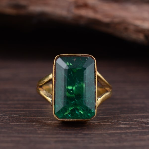 Square Green Aventurine Handmade Ring, Gemstone Ring, Promised Ring, Popular Ring, Handmade Ring, Women Ring, Gift For Her