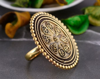 Big Mandala Ring ,large ring, full Finger Ring , Handmade Ring , Gift For Her