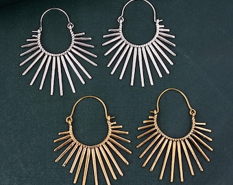 Sun Hoop Earrings - Etsy