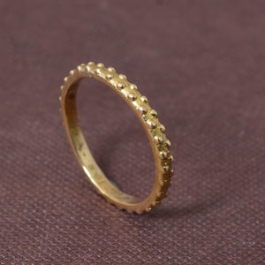 Beaded Gold Stacking Ring | Gold Bead Ring