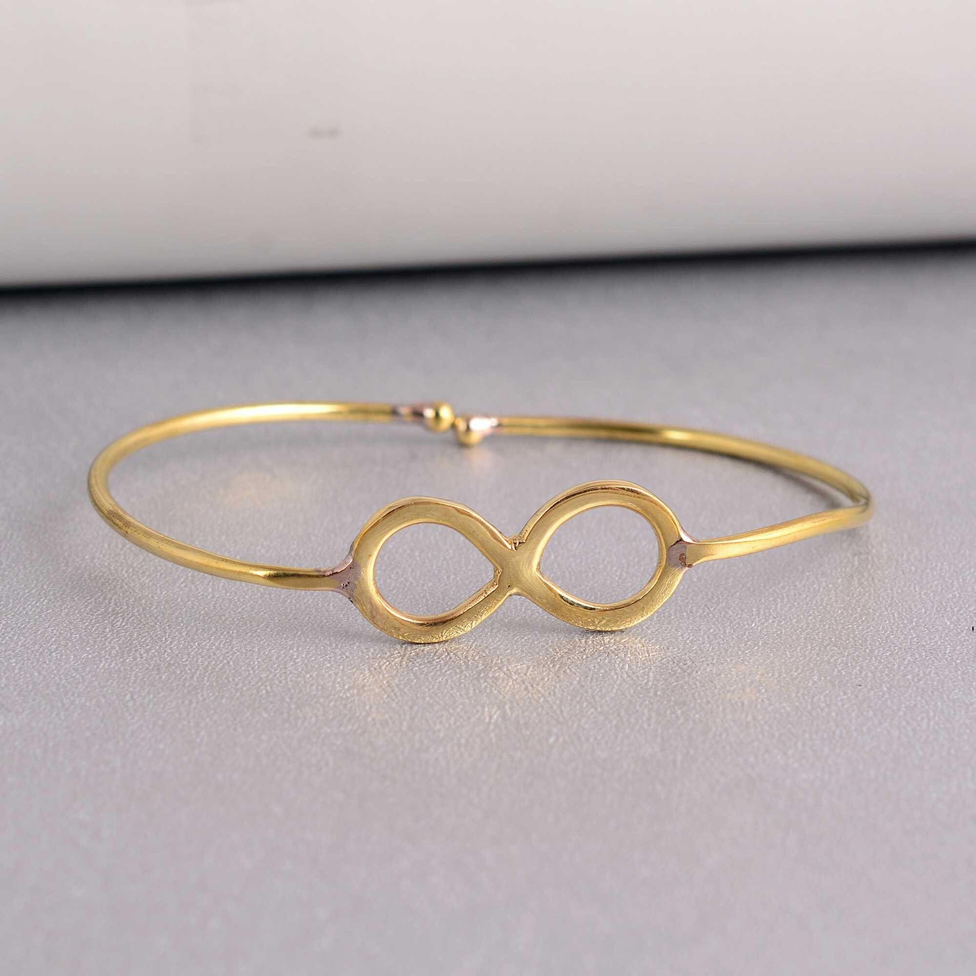 Infinity Gold Bangle Bracelet Infinity Gold Minimalist Jewelry