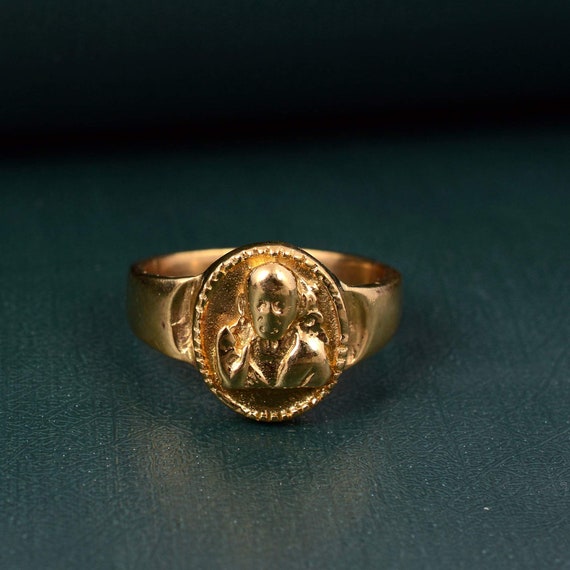 235-GR6383 - 22K Gold 'Sai Baba' Ring For Men | Rings for men, 22k gold ring,  Diamond jewelry gifts