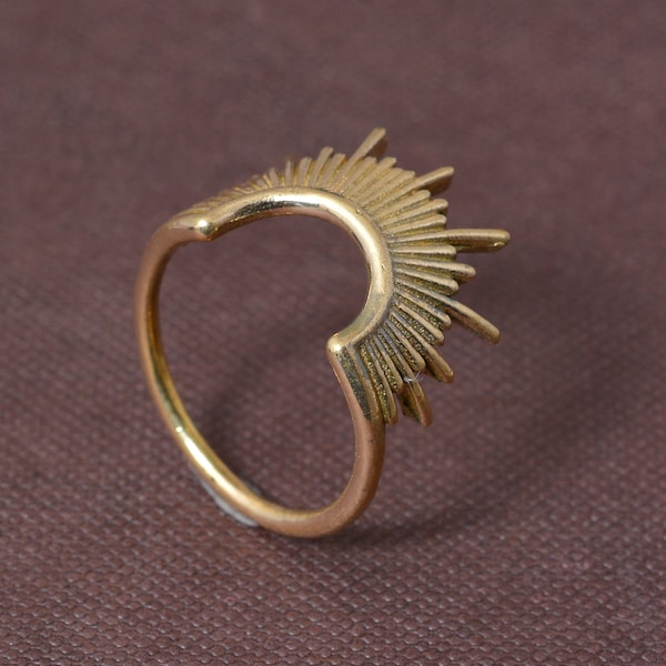 Sun Ring, SYMBOL of Bright,Sun Ring, Rising Sun Ring, Gold Dainty Ring, Spike Ring, Trendy Ring,Celestial Ring, Minimalist Ring, Indian RING