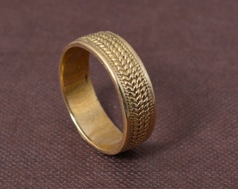 Simple Brass Ring For Women and Men, Indian Traditional brass ring, Ethnic Brass Ring, Wide Gold Band Ring