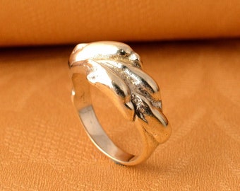 Oceaanliefhebber ring, strandring, visring, gouden visring, cadeau voor haar, handgemaakte ring, dierenring, sierlijke ring, cadeau voor moeder, statement ring