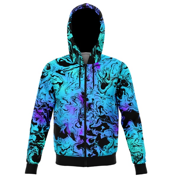 Psychedelic Trippy Zip Hoodie ~ Psychedelic Jacket ~  Rave Festival EDM Hooded Sweatshirt