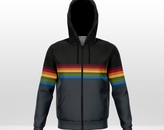 Rainbow zip hotsell up hoodie