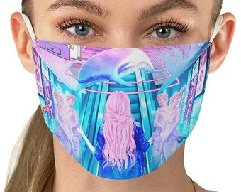 Vaporwave Pastel Face Mask Washable Reusable