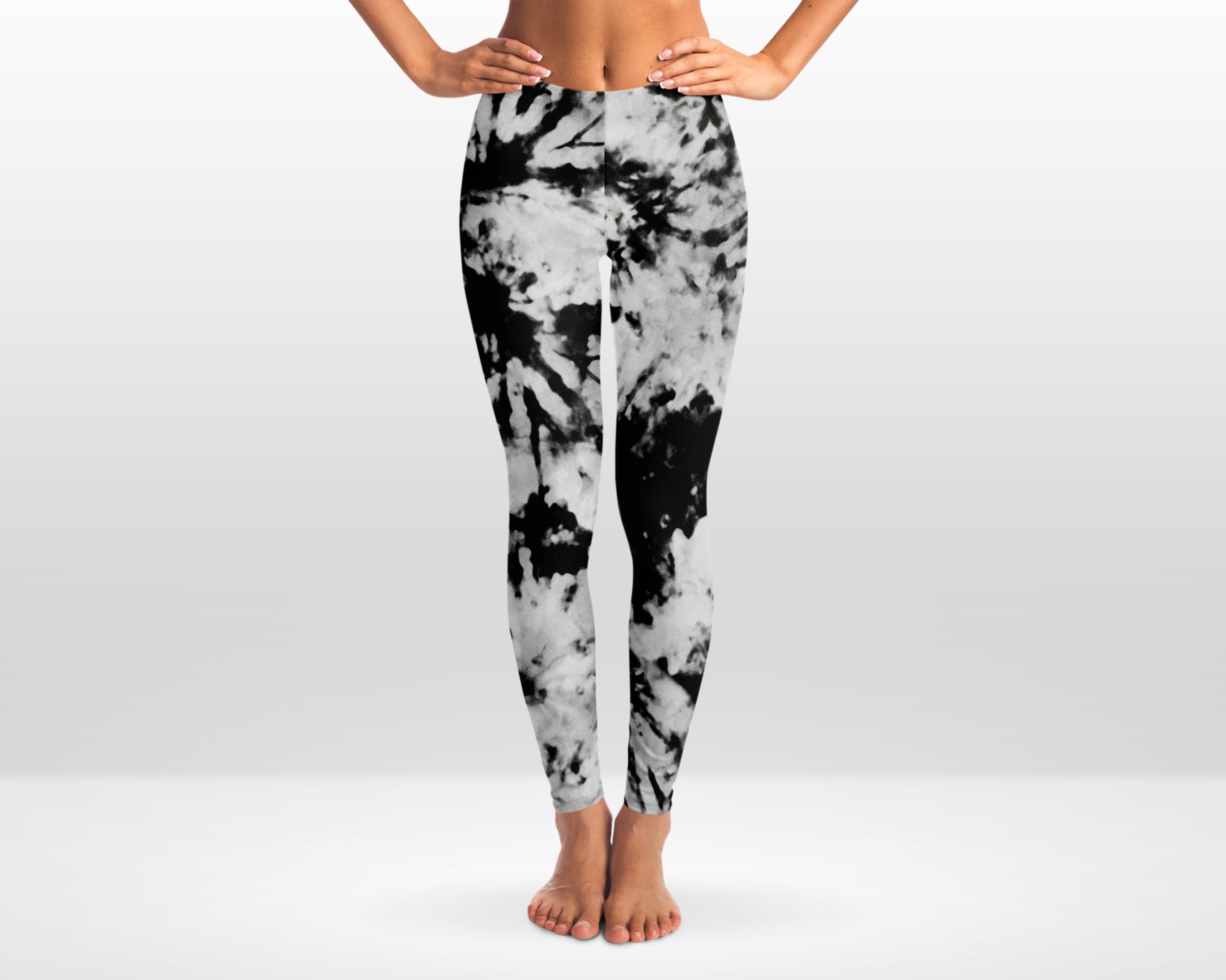 Black and white 2025 tie dye leggings