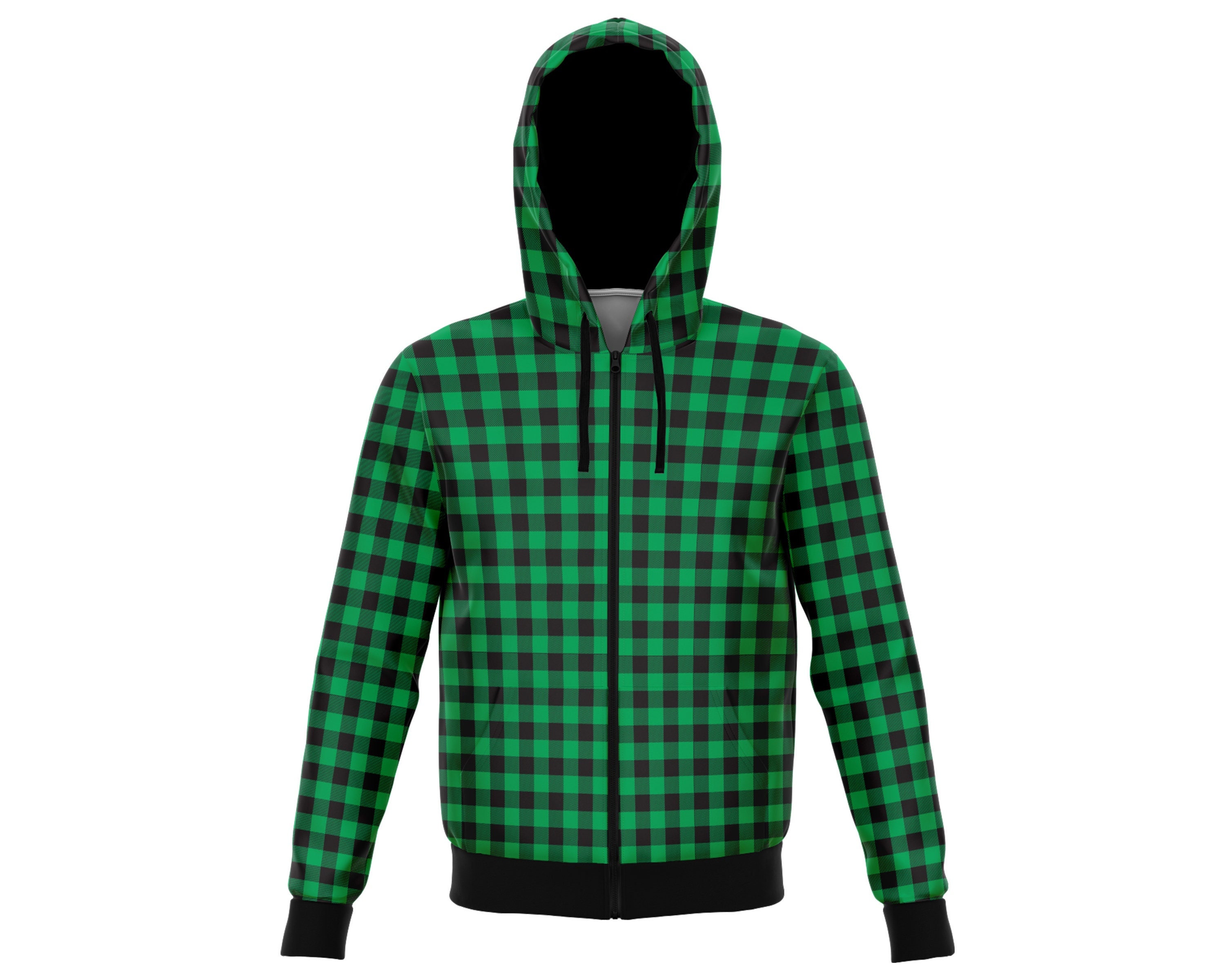 Green and black checkered best sale hoodie