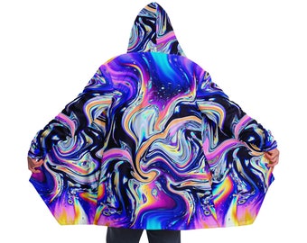 Reflective Capes Rave Rave Cloak With Hood Festival Jacket Cape Psychedelic - Etsy
