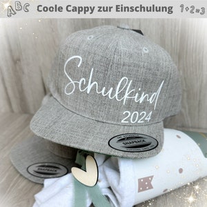 Cappy Schulkind Cap Basecap personalisiert mit Name für Schulkind2024 Geschenk zur Einschulung ideales Geschenk zum Schulstart 2024 Bild 1