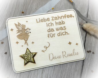 Zahnfee Geschenk - Zahnfee Tablett personalisiert  - Geschenk von der Zahnfee - Besuch von der Zahnfee - Zahnfee Geschenk - Zahnfee Besuch