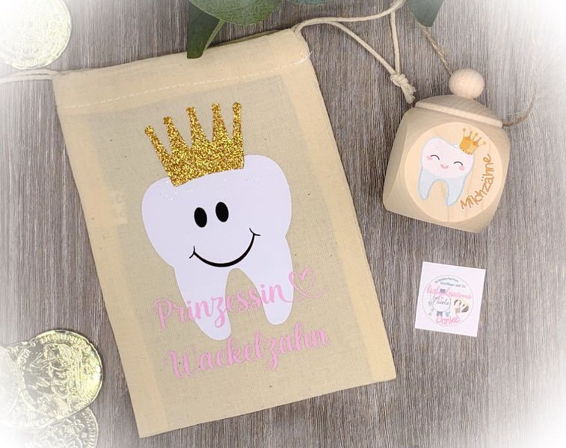 Zahnfee Geschenkset Für Mädchen - Perlenarmband Mit Karte Und Geschenktasche