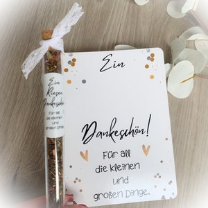 Dankeschön Tee Geschenk Ein Riesen Dankeschön Für all die kleinen und großen Dinge Erzieherin Hebamme Kollegen Geschenk Danke sagen EinzelnTee&Karte