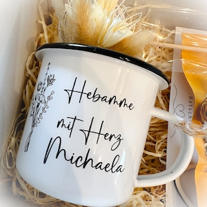 Hebamme Geschenk Set Früchtetee mit Tasse und Kandiszucker Tasse Hebamme mit Herz Karte Hebamme mit Herz Dankeschön Hebamme image 7