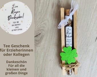 Erzieherin Geschenk Dankeschön Tee "Ein Riesen Dankeschön! Für all die kleinen und großen Dinge - Erzieherin Hebamme Kollegen Geschenk