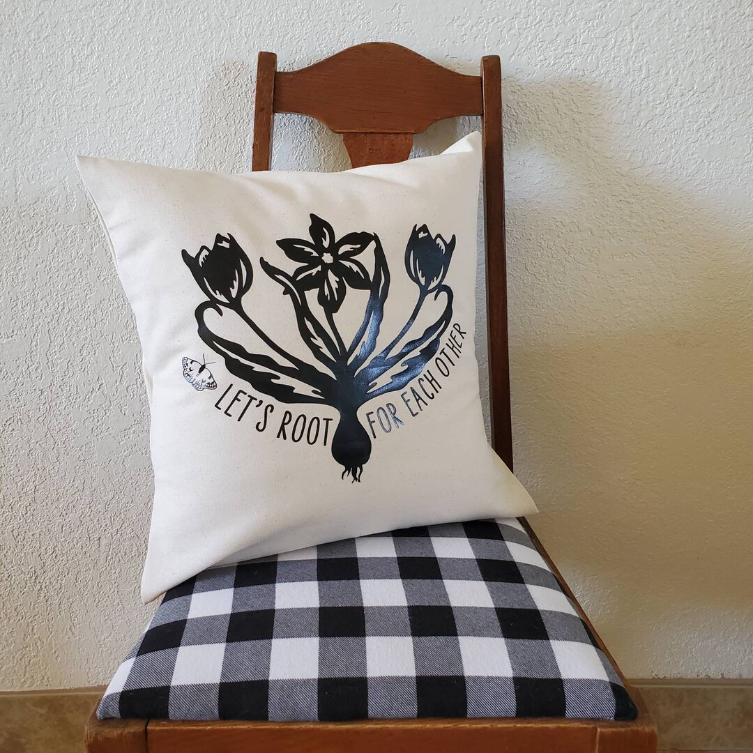 Inspirational Spring Flower Pillow Cover Boho Farmhouse Butterfly