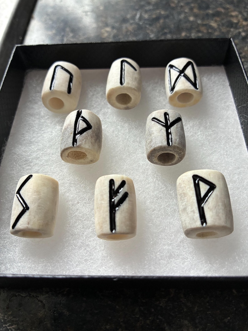 4 Piece Norse Rune Dread/beard/hair Beads - Etsy