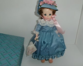 Madame Alexander Doll Lucinda in box 1535 Brown Hair Blue eyes Parasol