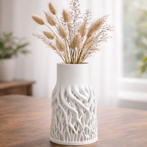 Rhizéa Root Pattern Vase - 19 cm Organischer skulpturaler Pflanzer, minimalistisches Wohndekor