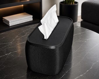 Modern Wicker Tissue Box, 3D Printed Tissue Holder, Minimalist Bathroom Bedroom Office Decor, Custom Colour Gift