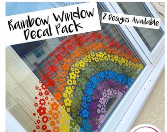 Rainbow Window Decal Etsy