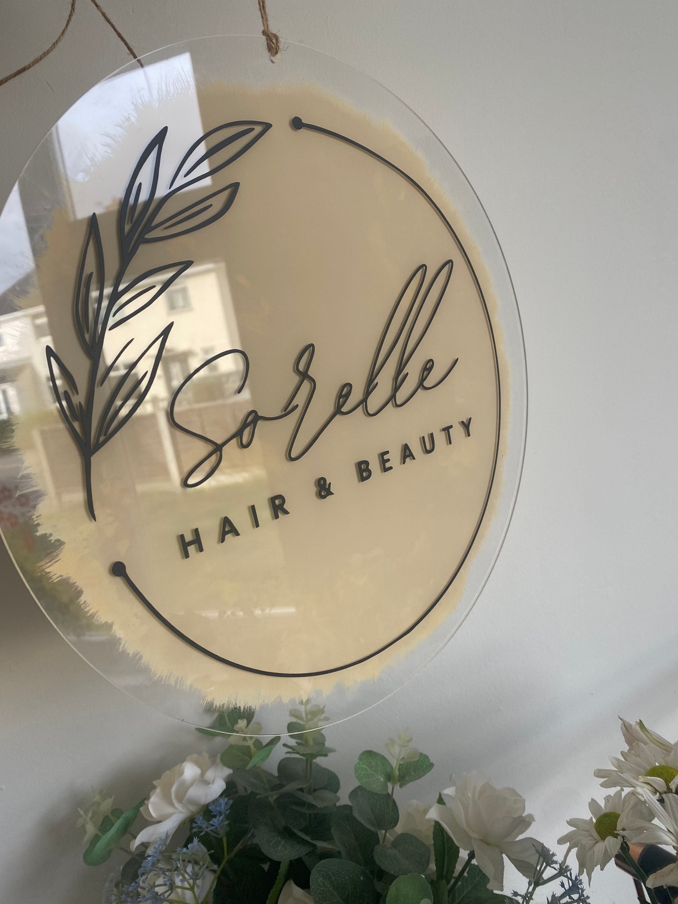 Acrylic Sign Logo Large Circle 30x30cm for Small Business Etsy