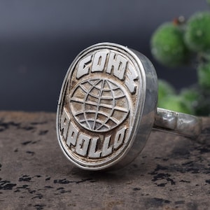 Apollo Soyuz Ring: Handmade 925 Silver Space Collectible