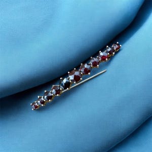 Brooch Austria or Germany, 1910&#39;s Antique Art Nouveau Garnet brooch, Rose Cut Bohemian Garnet, Antique handmade silver, gemstone garnet mona